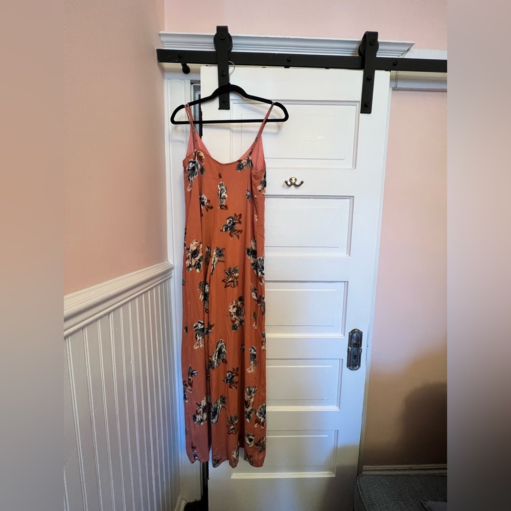 Wide leg floral jumpsuit